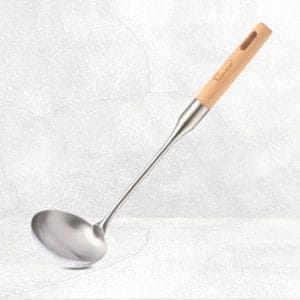 La gourmet Stainless Steel Ladle with Wood Handle