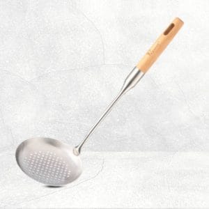 La gourmet Stainless Steel Skimmer with Wood Handle