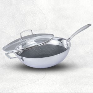 Galactic Honeycomb Stirfry Wok 28 x 8.5cm with Glass Lid with Induction (IH)