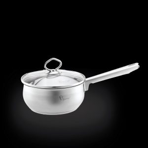 La gourmet Classic 16 x 7cm Stainless Steel Saucepan With Glass Lid with Induction (1.5L)