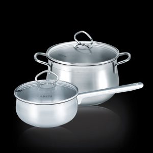 Classic 2pcs Petite Set (20cm Stainless Steel Casserole, 16cm Stainless Steel Saucepan) Stainless Steel Cookware