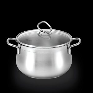 La gourmet Classic 20 x 12.8cm Stainless Steel Casserole with Glass Lid with Induction (4L)