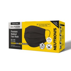 Neutrovis Extra Premium 4 Ply Face Mask - Black (50’s/box)