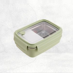 La gourmet 3R PAC2GO Sassy Collection 800ml Rectangular lunch box with 304 stainless steel insert - Green