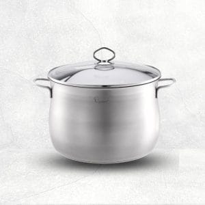 La gourmet Classic 28 x 19cm Stainless Steel Stockpot with Glass Lid with Induction(12L)