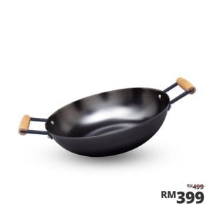Nitrigan 36 x 10cm Cast Iron Wok with Induction (6L)