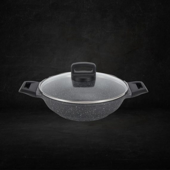 Shogun Shinji 28 x 7.5cm Wok with Glass Lid, 3.5L (Induction)