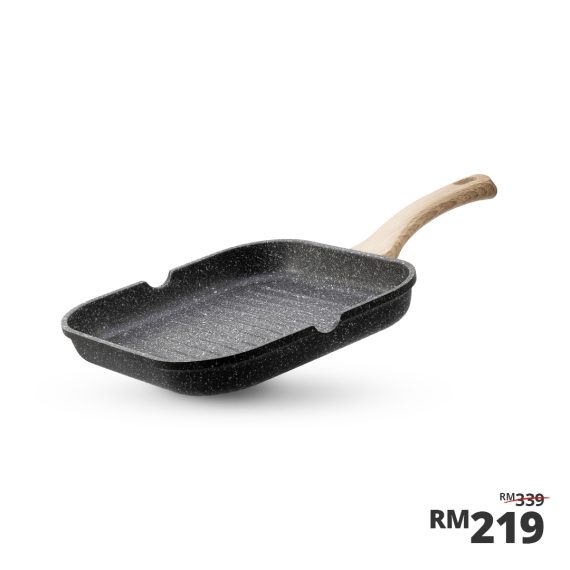 Shogun Granite Cookware Plus 28 x 28cm Nonstick Grill Pan with Induction(IH)