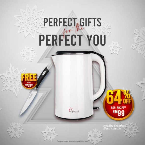 Healthy Seamless Electric Kettle, 1.8L (Pearl White)