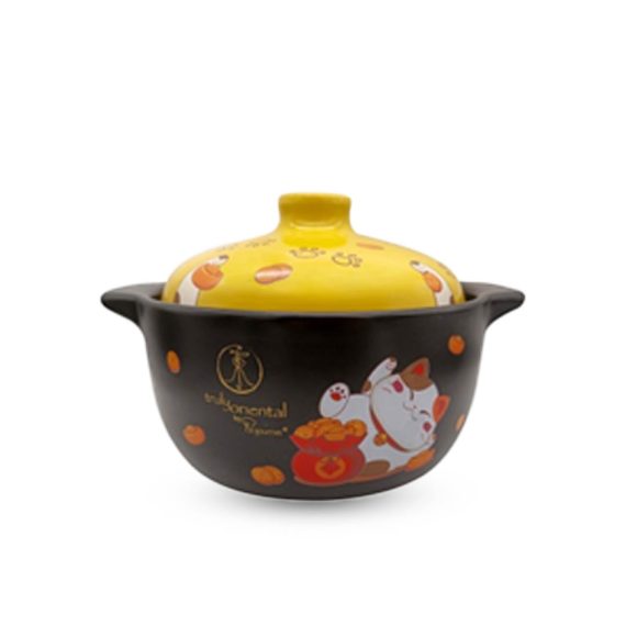 La gourmet Truly Oriental 4L Toughened Claypot -Yellow Cat